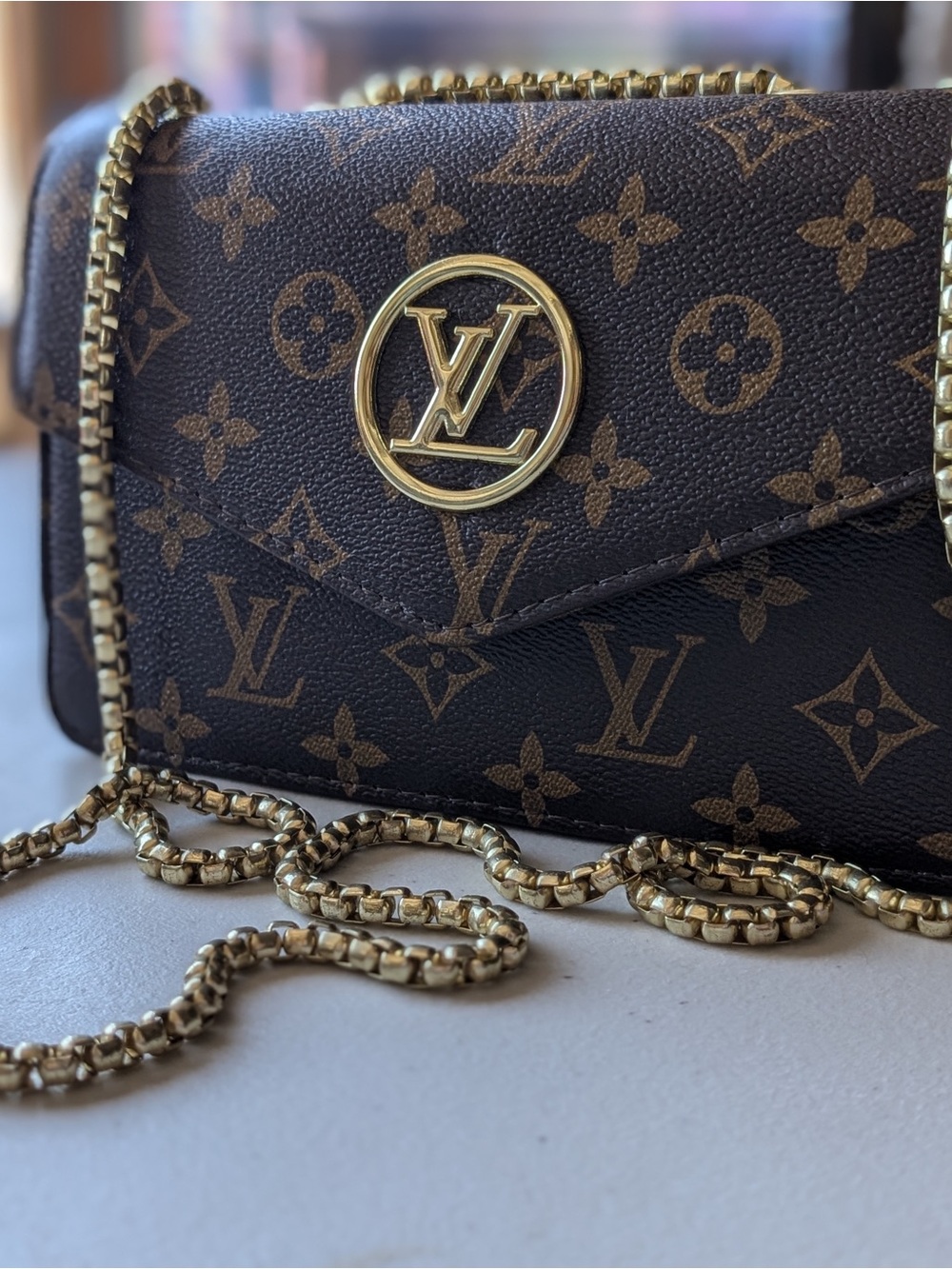 Louis Vuitton Monogram Crossbody in Brown with Gold Hardware